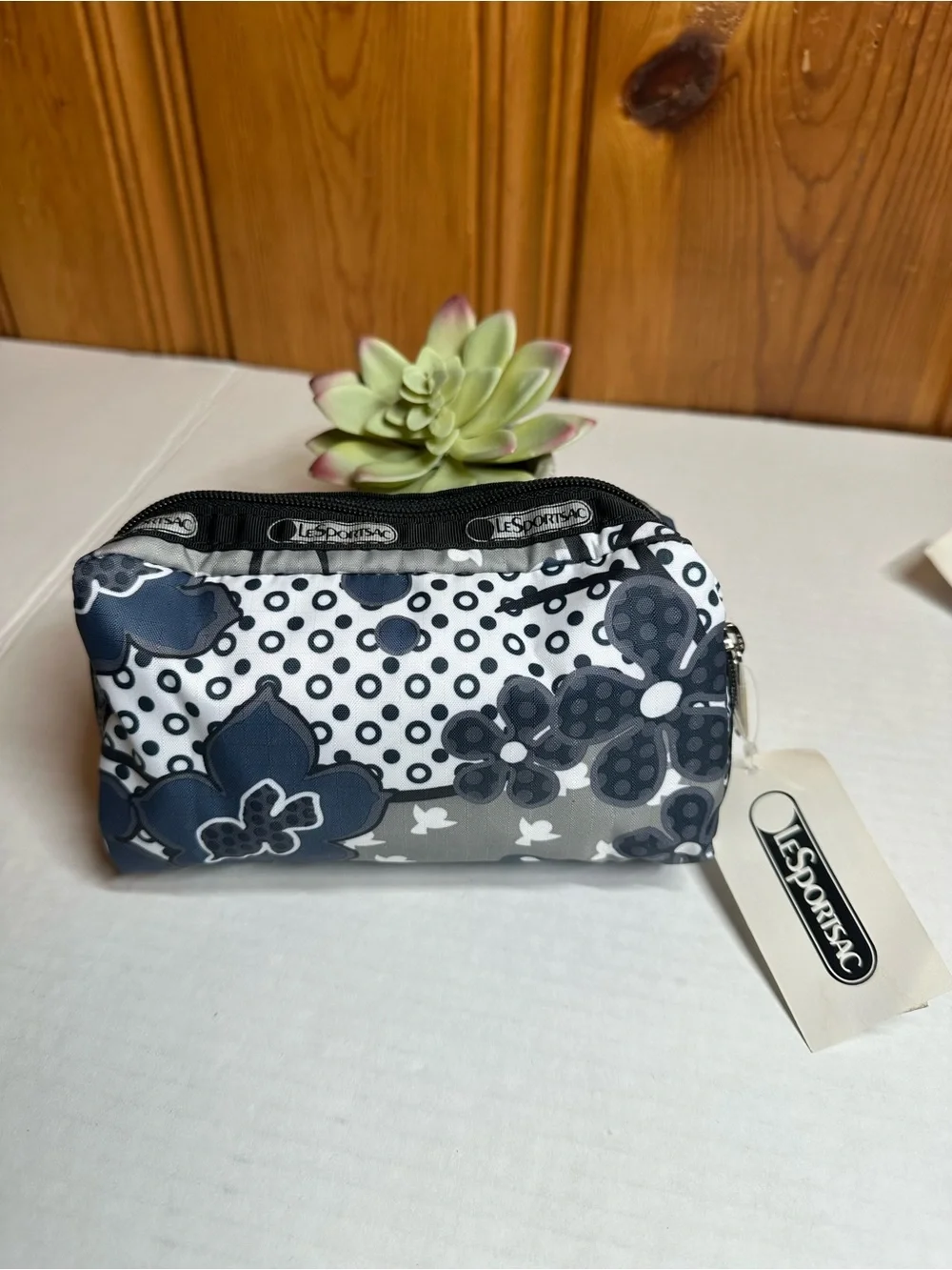 Lesportsac Dual-Pack Men's Toiletry Pouches in Gray Floral and Tan Geo